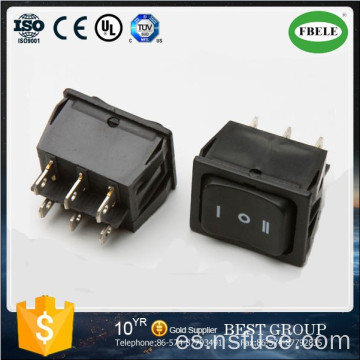 (ON) -off- (ON) 35A 12VDC; Interruptor de eje de balancín de dos postes de 20A 125VAC Dpdt 6p, interruptor automotriz, mini interruptor, interruptor pequeño, interruptor de eje de balancín